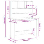 Bureau avec étagères chêne artisanal Bois d'ingénierie – Image 8