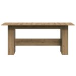 Table à manger chêne artisanal 180x90x76 cm bois d'ingénierie – Image 2