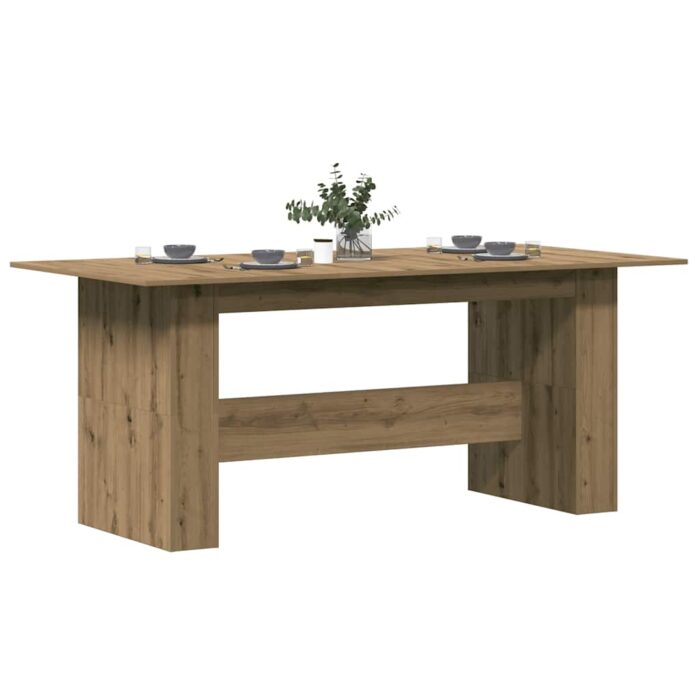 Table à manger chêne artisanal 180x90x76 cm bois d'ingénierie – Image 1