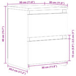 Table de chevet vieux bois 30x30x40 cm bois d'ingénierie – Image 9