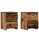 Tables de chevet 2 pcs vieux bois 30x30x40 cm bois d'ingénierie