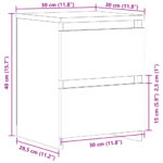 Tables de chevet 2 pcs vieux bois 30x30x40 cm bois d'ingénierie – Image 10