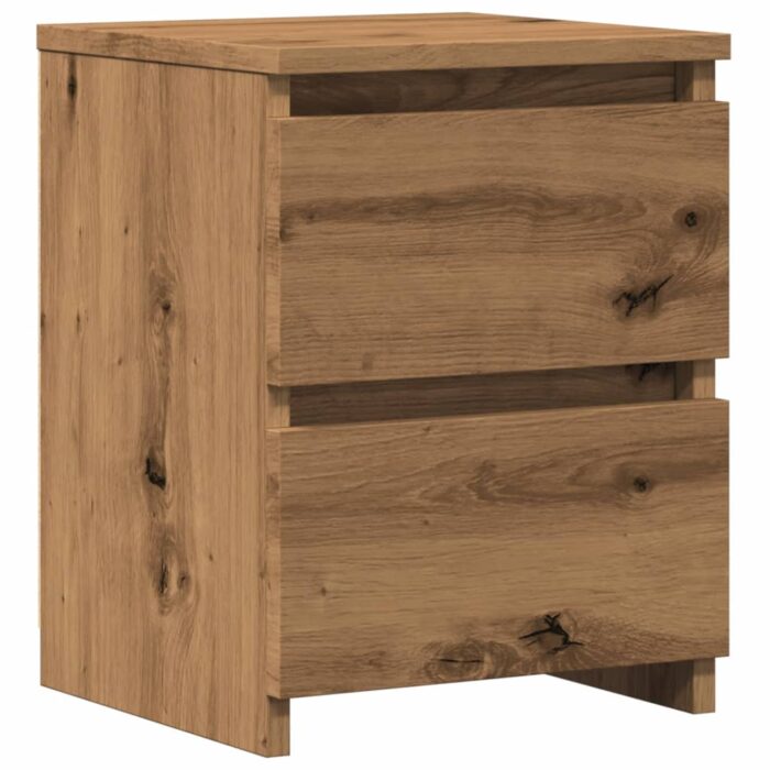 Table de chevet chêne artisanal 30x30x40 cm bois d'ingénierie – Image 1