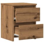 Table de chevet chêne artisanal 30x30x40 cm bois d'ingénierie – Image 6