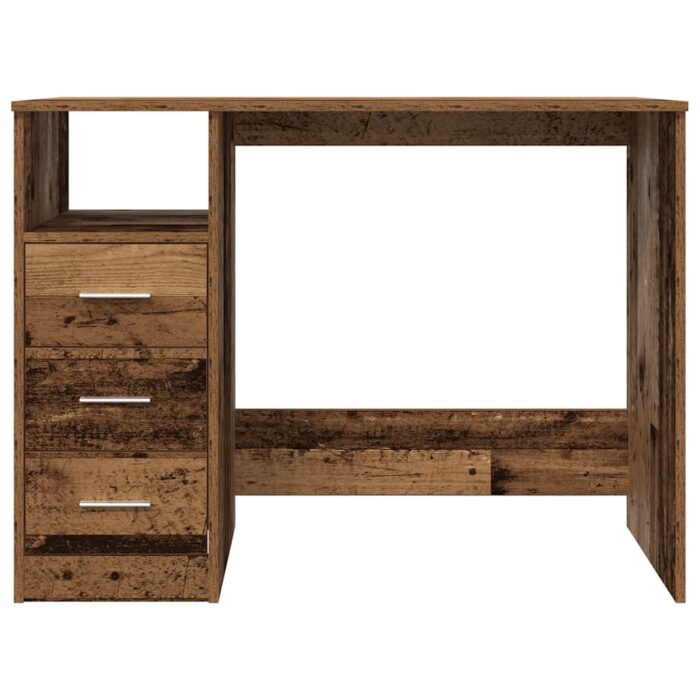 Bureau vieux bois 102x76x50 cm bois d'ingénierie – Image 2