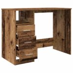 Bureau vieux bois 102x76x50 cm bois d'ingénierie – Image 7
