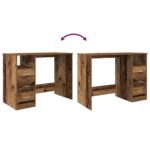 Bureau vieux bois 102x76x50 cm bois d'ingénierie – Image 8