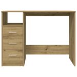 Bureau chêne artisanal 102x76x50 cm bois d'ingénierie – Image 2