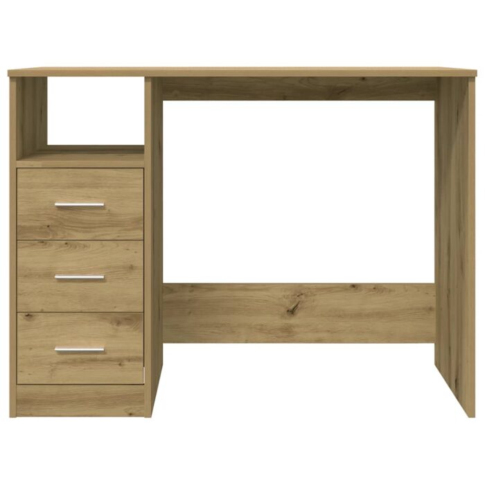 Bureau chêne artisanal 102x76x50 cm bois d'ingénierie – Image 2