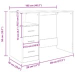 Bureau chêne artisanal 102x76x50 cm bois d'ingénierie – Image 9