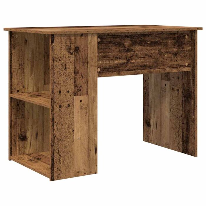 Bureau vieux bois 100x55x75 cm bois d'ingénierie – Image 4