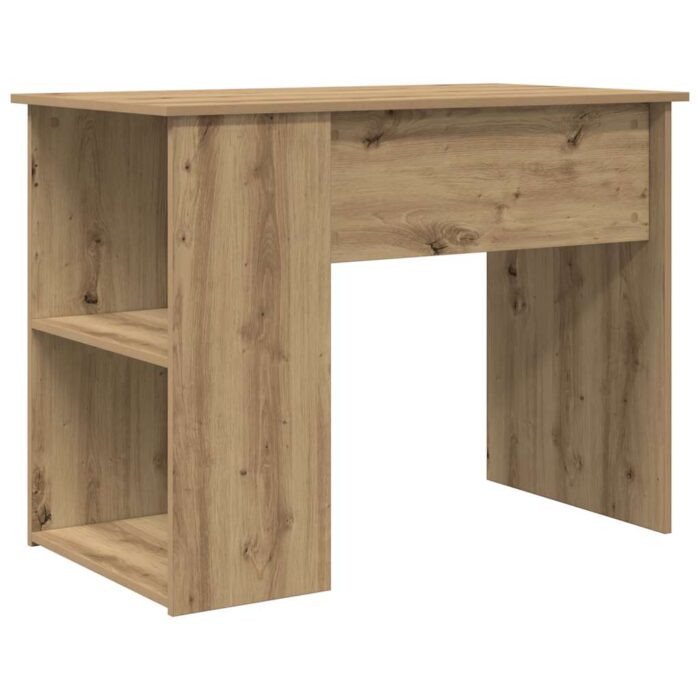 Bureau chêne artisanal 100x55x75 cm bois d'ingénierie – Image 4