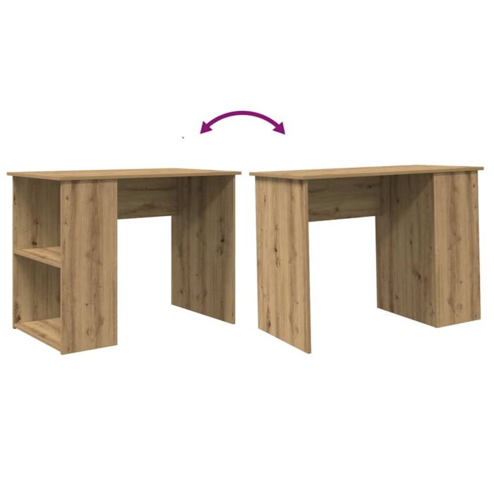 Bureau chêne artisanal 100x55x75 cm bois d'ingénierie – Image 5