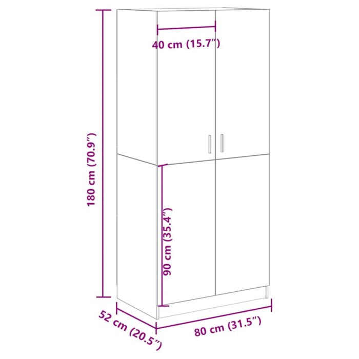 Garde-robe chêne artisanal 80x52x180 cm bois d'ingénierie – Image 7