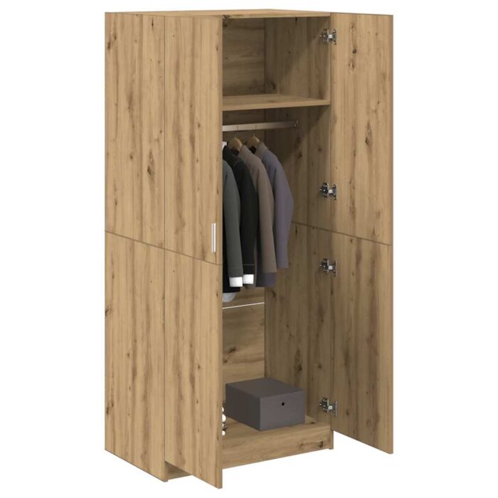 Garde-robe chêne artisanal 80x52x180 cm bois d'ingénierie – Image 1