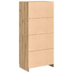 Armoire en chêne artisanal 90 x 52 x 200 cm bois d'ingénierie – Image 4
