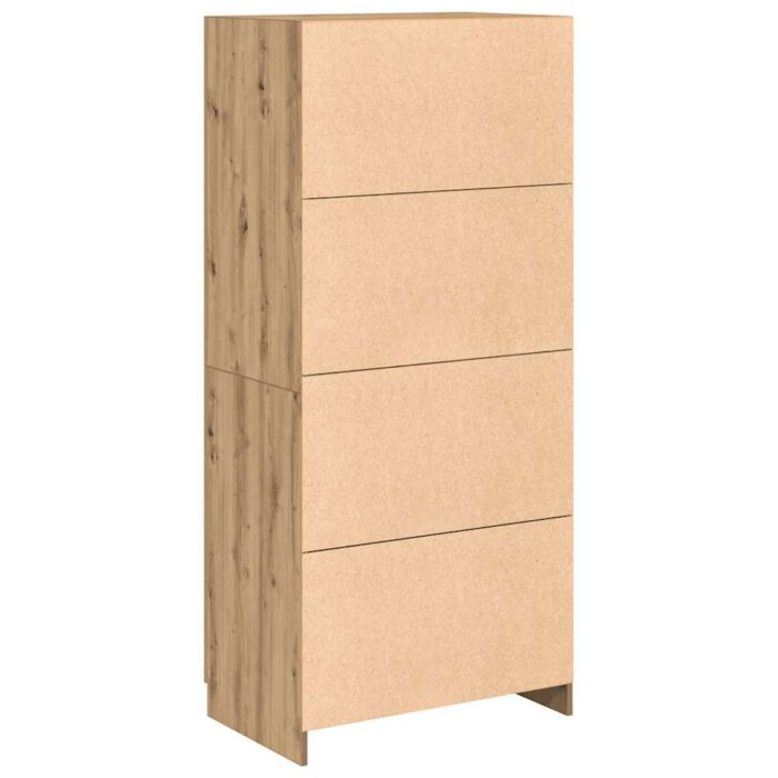 Armoire en chêne artisanal 90 x 52 x 200 cm bois d'ingénierie – Image 4
