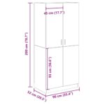 Armoire en chêne artisanal 90 x 52 x 200 cm bois d'ingénierie – Image 7