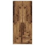 Garde-robe vieux bois 80x52x180 cm bois d'ingénierie – Image 2