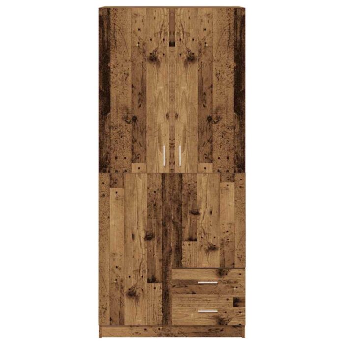 Garde-robe vieux bois 80x52x180 cm bois d'ingénierie – Image 2