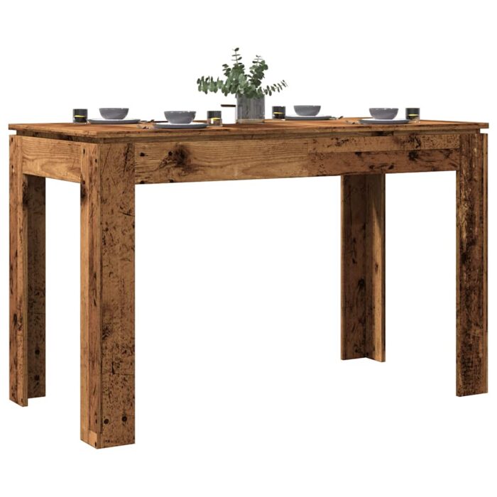 Table à manger vieux bois 120x60x76 cm bois d'ingénierie – Image 1