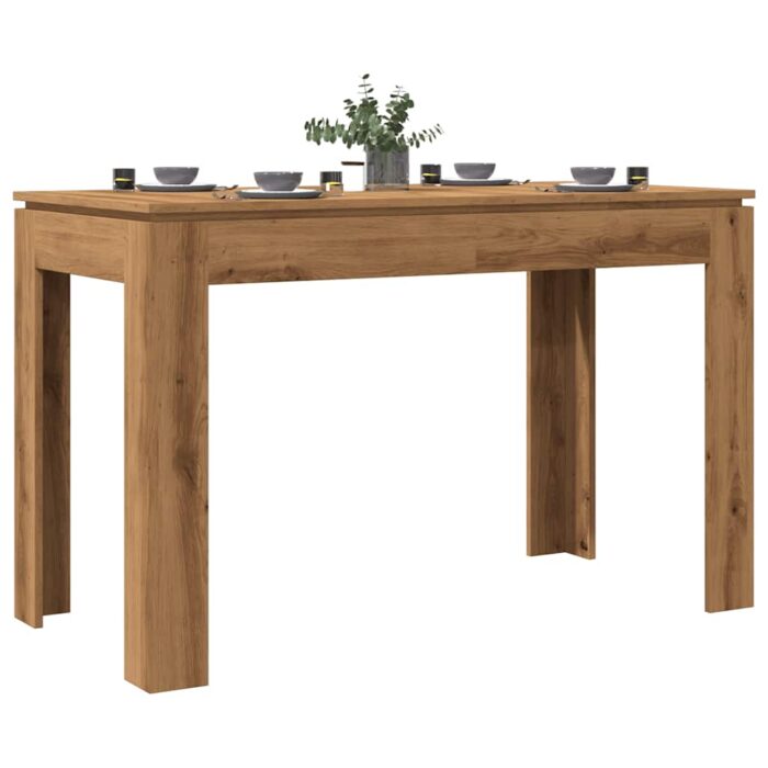 Table à manger chêne artisanal 120x60x76 cm bois d'ingénierie – Image 1