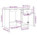 Bureau vieux bois 100x50x76 cm bois d'ingénierie – Image 8