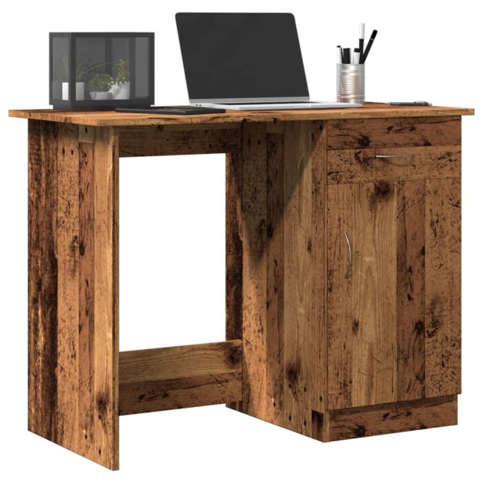 Bureau vieux bois 100x50x76 cm bois d'ingénierie – Image 1