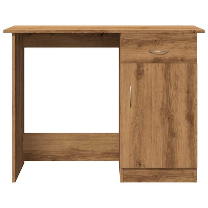 Bureau chêne artisanal 100x50x76 cm bois d'ingénierie – Image 2