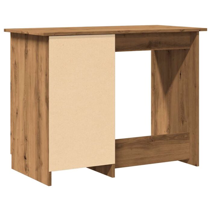 Bureau chêne artisanal 100x50x76 cm bois d'ingénierie – Image 5