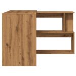 Bureau d'angle chêne artisanal 200,5x50x76 cm bois d'ingénierie – Image 3
