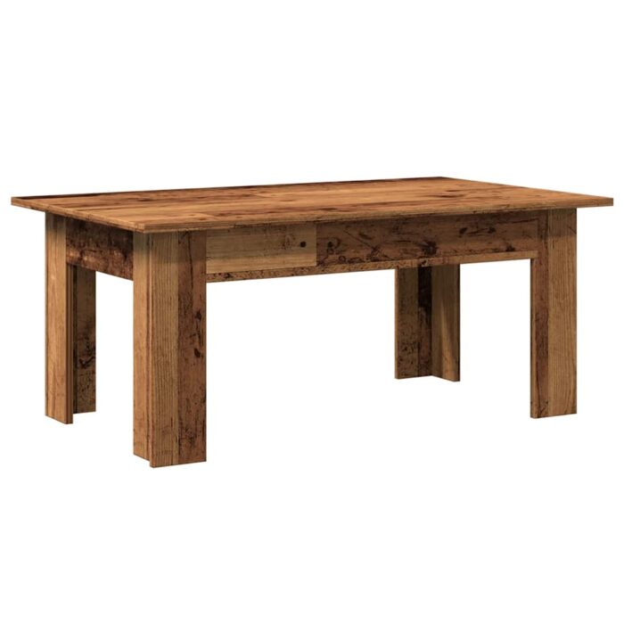 Table basse vieux bois 100x60x42 cm bois d'ingénierie – Image 4