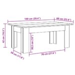 Table basse vieux bois 100x60x42 cm bois d'ingénierie – Image 7