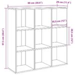 Armoire à livres vieux bois 98x29x97,5 cm – Image 8