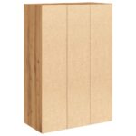 Bibliothèque chêne artisanal 60,5x30x90 cm bois d'ingénierie – Image 6