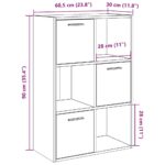 Bibliothèque chêne artisanal 60,5x30x90 cm bois d'ingénierie – Image 9