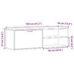 Meuble TV vieux bois 120x34x37 cm bois d'ingénierie – Image 9