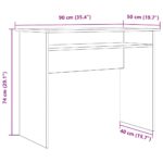 Bureau vieux bois 90x50x74 cm bois d'ingénierie – Image 7