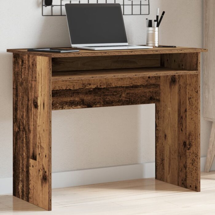 Bureau vieux bois 90x50x74 cm bois d'ingénierie – Image 1