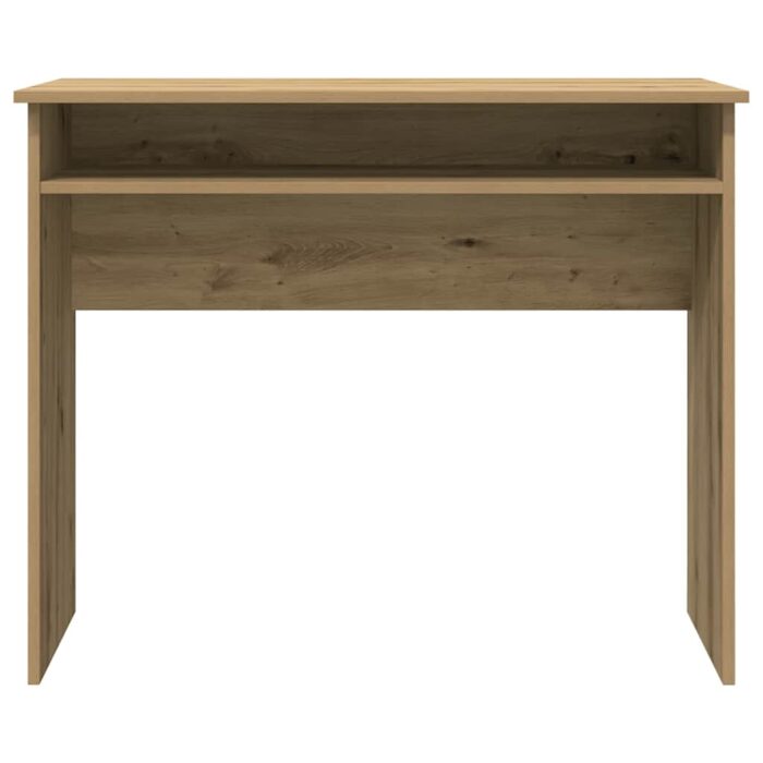 Bureau chêne artisanal 90x50x74 cm bois d'ingénierie – Image 2