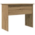 Bureau chêne artisanal 90x50x74 cm bois d'ingénierie – Image 4