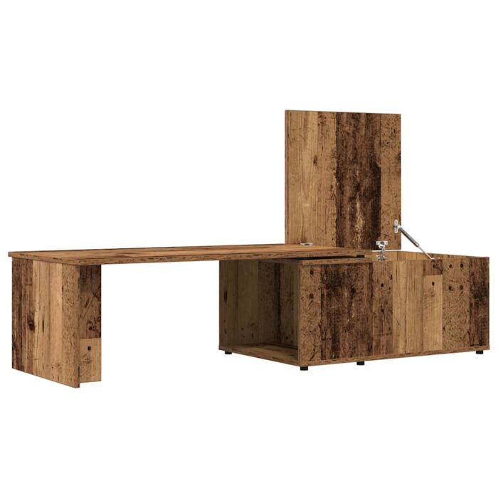 Table basse vieux bois 150x50x35 cm bois d'ingénierie – Image 8