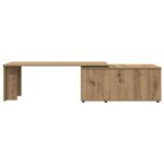 Table basse chêne artisanal 150x50x35 cm bois d'ingénierie – Image 2
