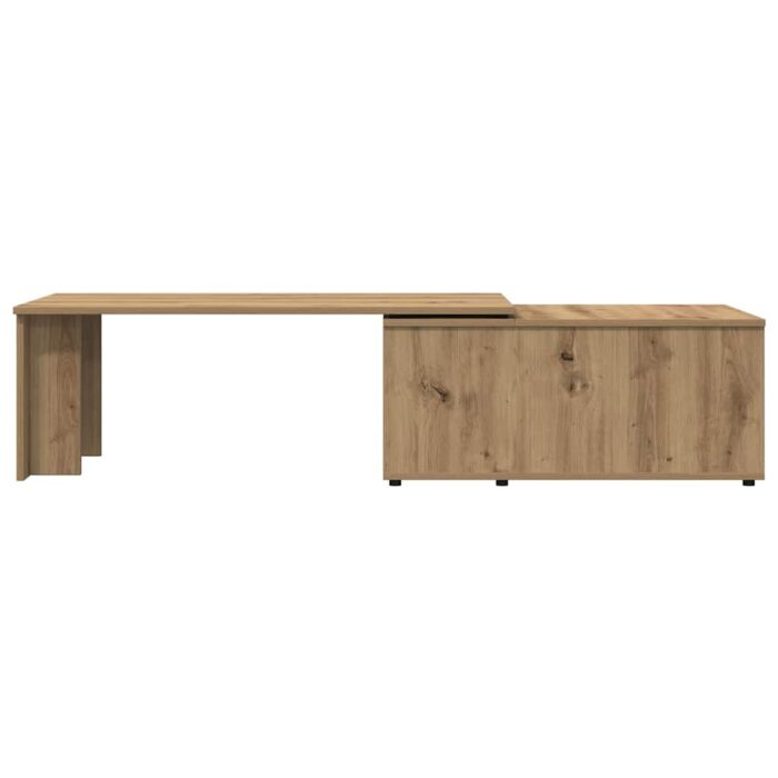 Table basse chêne artisanal 150x50x35 cm bois d'ingénierie – Image 2