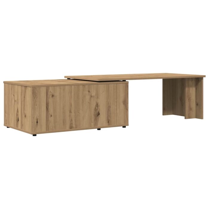 Table basse chêne artisanal 150x50x35 cm bois d'ingénierie – Image 4