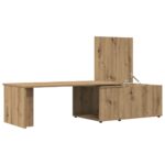 Table basse chêne artisanal 150x50x35 cm bois d'ingénierie – Image 8