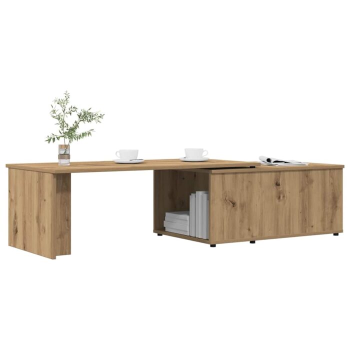 Table basse chêne artisanal 150x50x35 cm bois d'ingénierie – Image 1