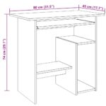 Bureau vieux bois 80x45x74 cm bois d'ingénierie – Image 8