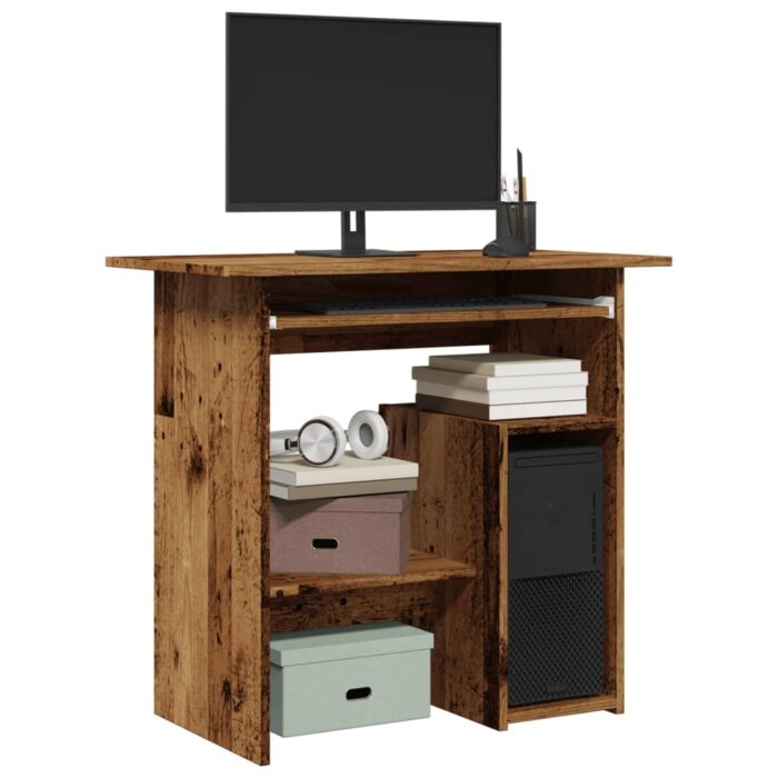 Bureau vieux bois 80x45x74 cm bois d'ingénierie – Image 1