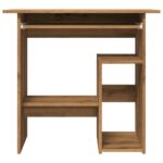 Bureau chêne artisanal 80x45x74 cm bois d'ingénierie – Image 2